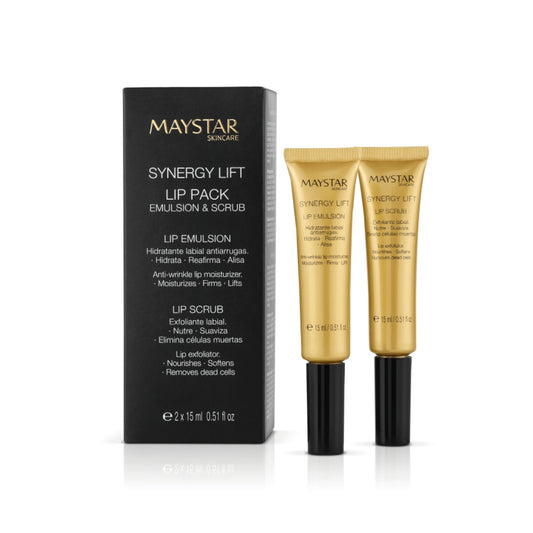 Maystar Lip Pack Lip Emulsion & Lip Scrub Idratante ed Esfoliante Labbra Tubo Emulsione Microparticelle 15 ml