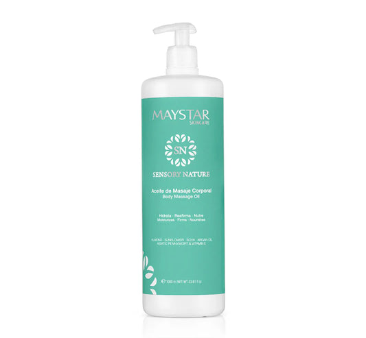 Maystar Olio per Massaggi Bottiglia con pompa da 1000 ml