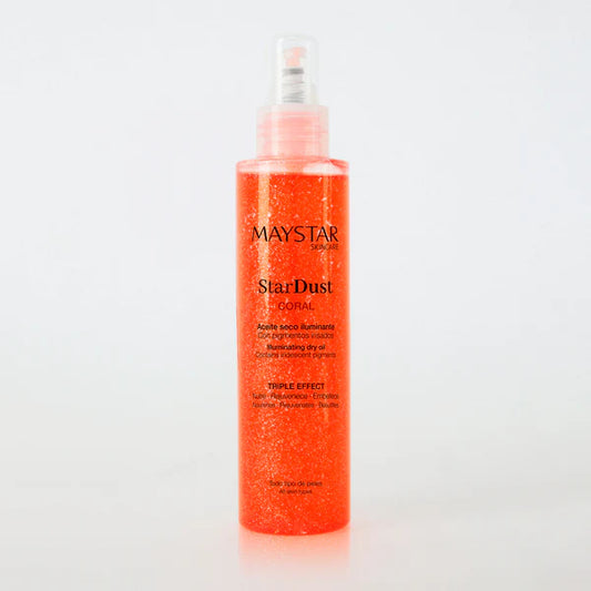 Maystar Stardust Coral Olio Secco Illuminante con Pigmenti Iridescenti Flacone 200 ml