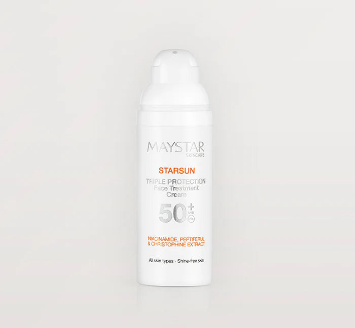 Maystar Starsun Crema Trattamento Viso SPF 50 + UVA & UVB Tripla Protezione Airless Emulsione 50 ml