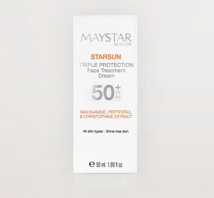 Maystar Starsun Crema Trattamento Viso SPF 50 + UVA & UVB Tripla Protezione Airless Emulsione 50 ml