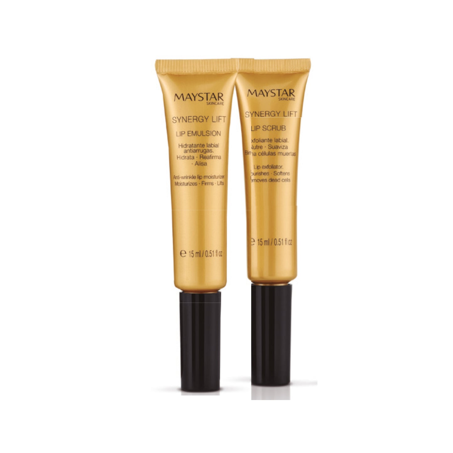 Maystar Lip Pack Lip Emulsion & Lip Scrub Idratante ed Esfoliante Labbra Tubo Emulsione Microparticelle 15 ml