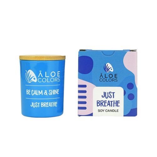 Aloe Colors Candela da Massaggio JUST BREATHE Fragranza Lavanda Marina 150 gr