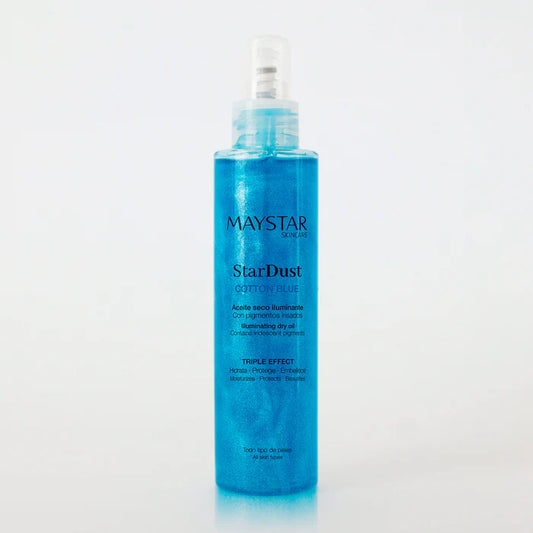 Maystar Stardust Blue Cotton Olio Secco Illuminante con Pigmenti Iridiscenti Flacone 200 ml