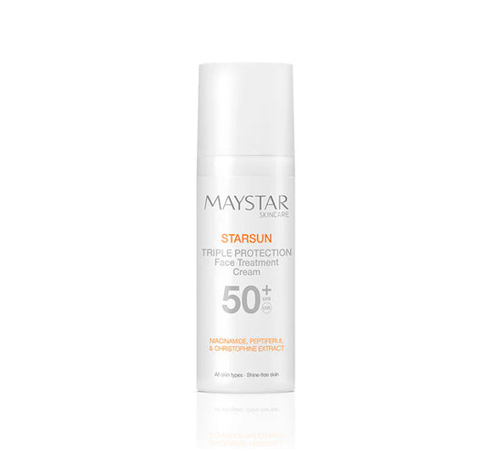 Maystar Starsun Crema Trattamento Viso SPF 50 + UVA & UVB Tripla Protezione Airless Emulsione 50 ml